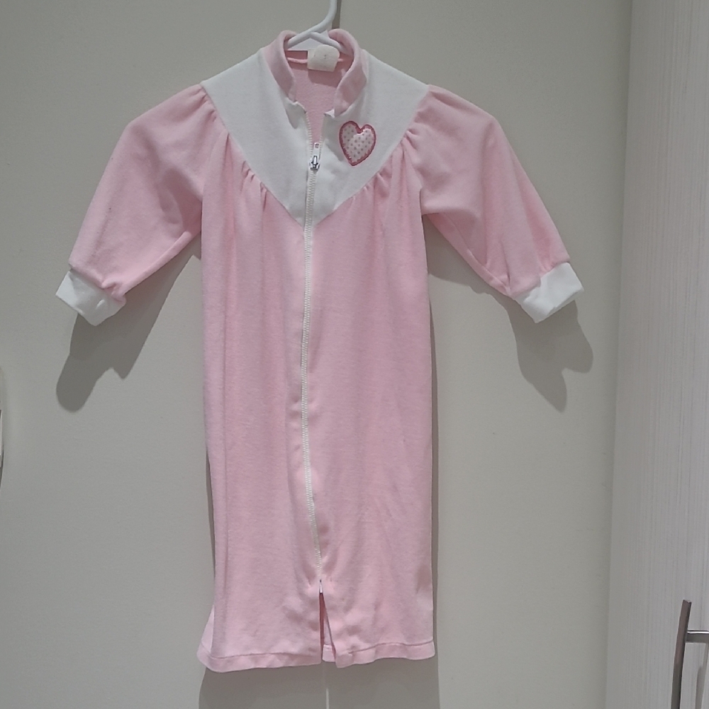 VINTAGE Pink and White Nightgown Pajamas with Classic Design